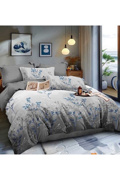CHIRASO Finet CHIRASO 6-Piece Bedding Set, Double Bed, Branches, Gray