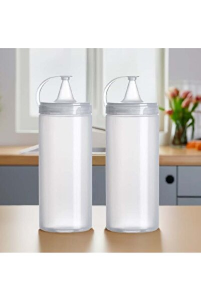 SyaMAG Set 2 dozatoare transparente cu capac și dop, 700 ml, 26 x 7 cm