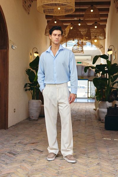 Livio Ferri Durry Men's Double Pleated Baggy Trousers