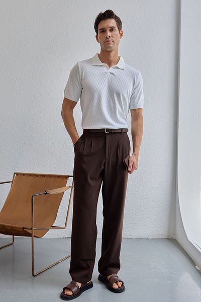 Livio Ferri Durry Men's Double Pleated Baggy Trousers