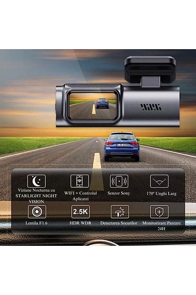OEM WiFi smart car dashboard camera, 2.5K UHD, EMove App, Night vision, G-sensor, Sony IMX291, WDR, HDR