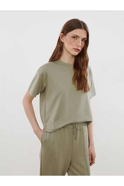 LC Waikiki Khaki Crew Neck Women's T-Shirt