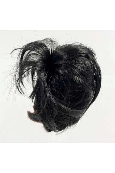 Enseb Black Color Straight Model Premade Wire Hair Shaped Wig Hairpiece Buckle ( 336336 )