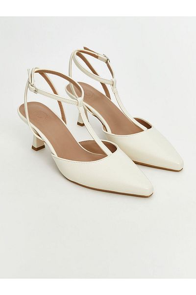 LC Waikiki Lcw Steps Beige Pointed Toe Women's Heeled Shoes