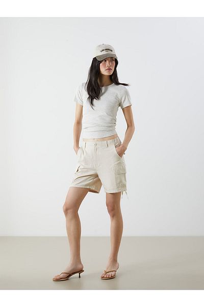 LC Waikiki New Season Standard Fit Gabardine Women's Cargo Sort - S5Ot64Z8