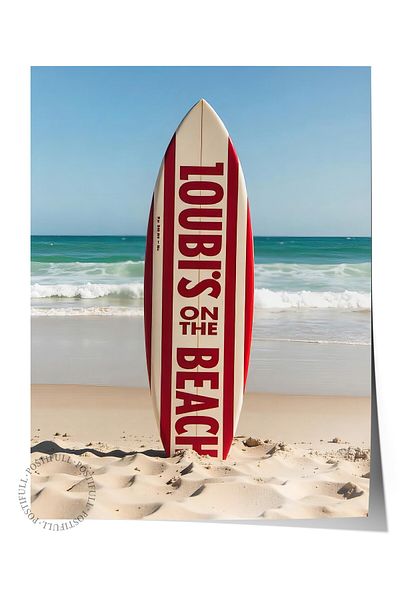 Postifull Frameless Wall Poster, Surfboard, Photo, Red Color Poster, 2025 Summer Selection, No:109514