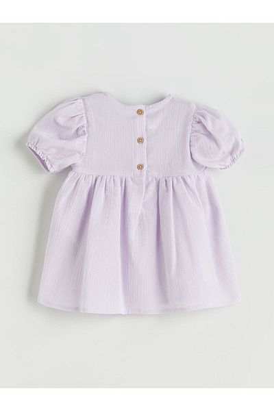 LC Waikiki Lcw Baby Lilac Ribbon Detail Cotton Baby Girl Dress