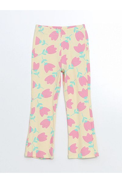 LC Waikiki Elastic Waist Floral Spanish Leg Girl's Tights