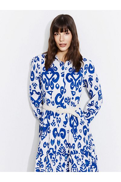 LC Waikiki Rochie de damă din poplin cu model de guler de cămașă de sezon nou - S5KJ48Z8