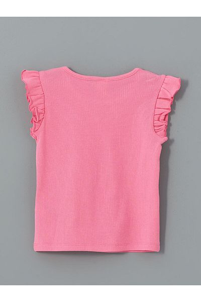 LC Waikiki Νέα σεζόν Crew Neck με υφή Baby Girl Tisort - S5EQ97Z1