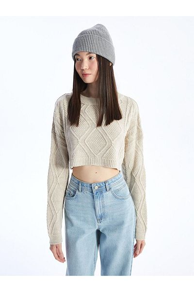 LC Waikiki Knitted Crop Sweater Bgt04