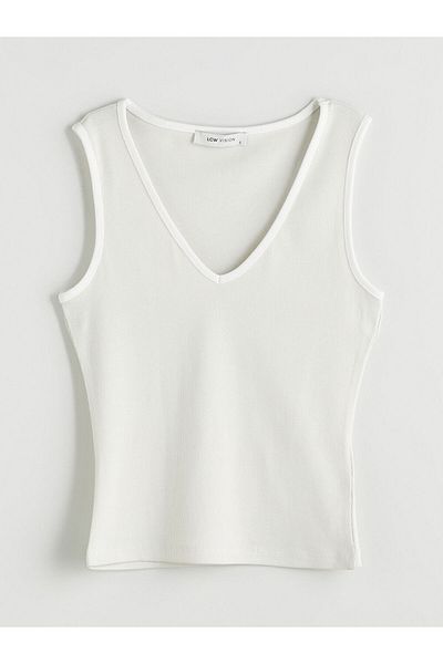 LC Waikiki V-Neck Textured Women's Tank Top