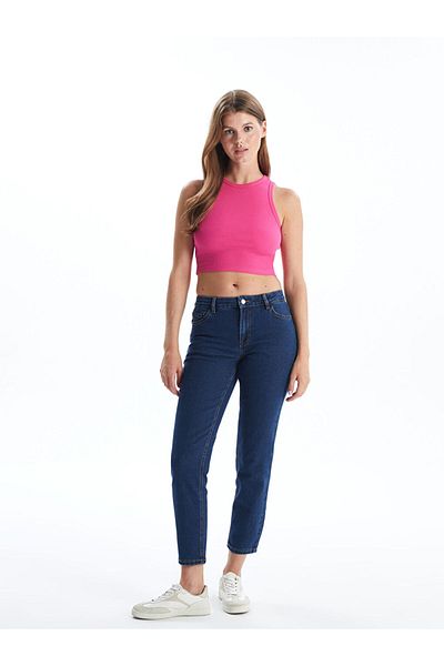 LC Waikiki Lcw Crew Neck Textured Women's Crop
