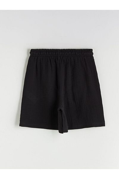 LC Waikiki Elastic Waist Textured Muslin Women's Shorts