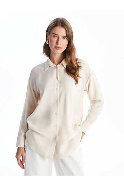 LC Waikiki Ecru Oversize Women's Shirt Tunic