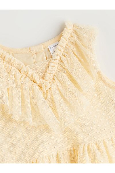 LC Waikiki V-Neck Girl's Lace Dress