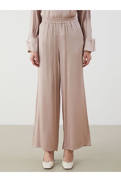 LC Waikiki Elastic Waist Textured Women's Trousers