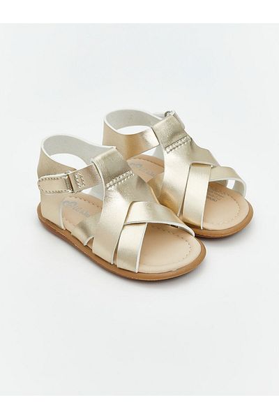 LC Waikiki New Season Velcro Cross Strap Baby Girl Sandals - S5Qq17Z1