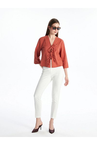 LC Waikiki New Season V Neck Her Bow Μπλούζα - S5Q495Z8