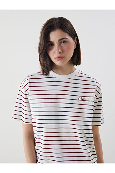 LC Waikiki RMZ GİYİM FARKIYA تونيك نسائي مخطط بياقة روبا