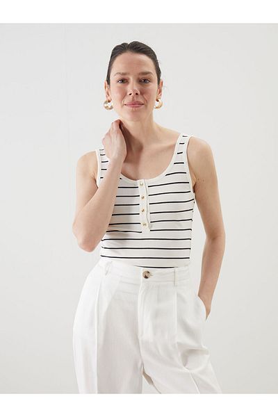 LC Waikiki U Collar Striped Women's Tank Top