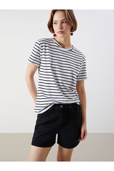 LC Waikiki LCW Crew Neck Striped Women's T-Shirt