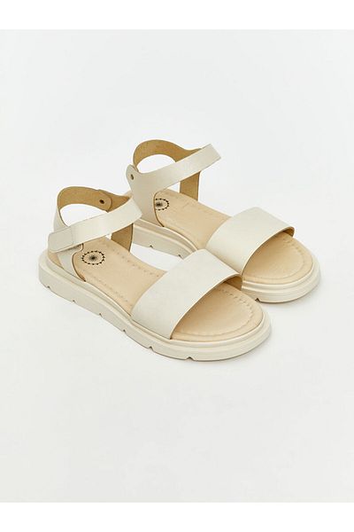 LC Waikiki Koor Beige Leather Look Women's Sandals
