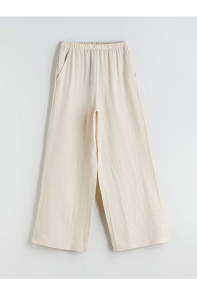 LC Waikiki Elastic Waist Textured Women's Trousers