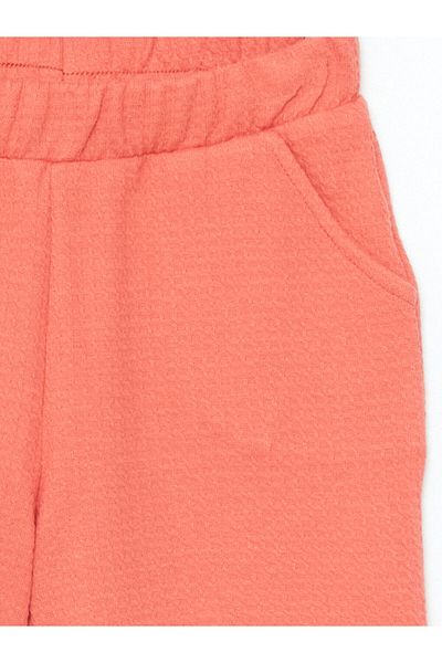 LC Waikiki New Season Textured Girls' Shorts with Elastic Waist - S5Gb97Z4