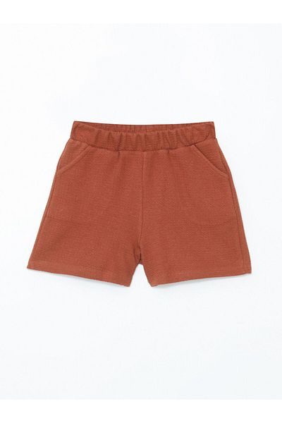LC Waikiki Elastic Waist Textured Girl's Shorts