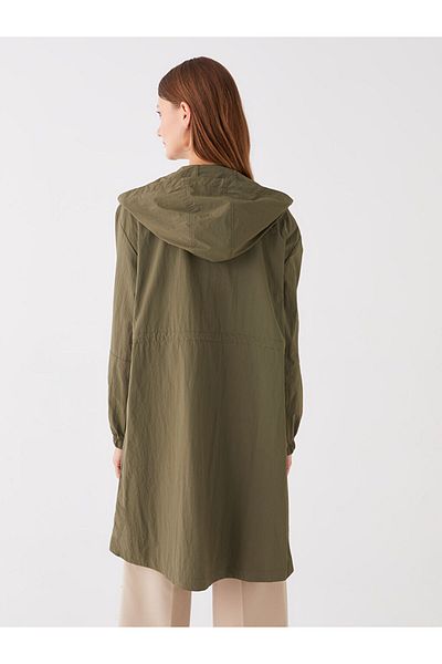 LC Waikiki Women's Hooded Plain Raincoat
