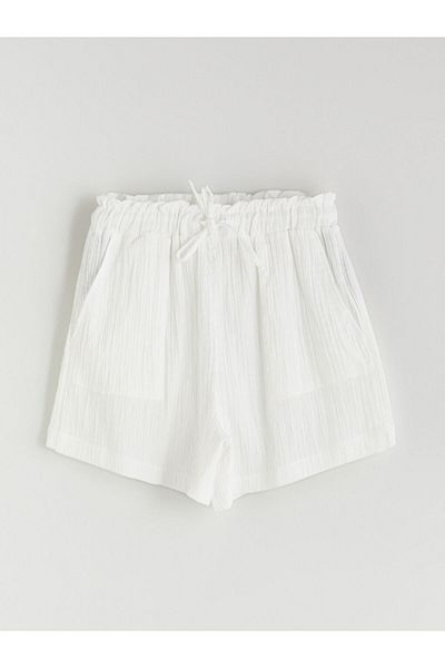 LC Waikiki Elastic Waist Textured Muslin Women's Shorts