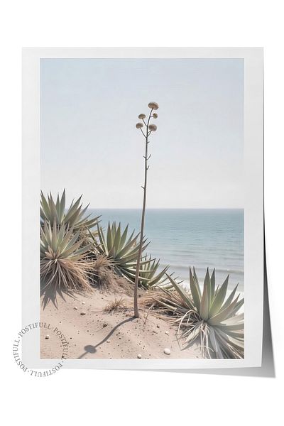 Postifull Frameless Wall Poster, Close-Up of the Beach, Photo, Blue Color Poster, 2025 Summer Selection, No:10974
