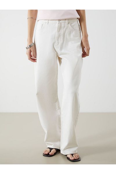 LC Waikiki Xside Ecru Baggy Fit Women's Jean Pants