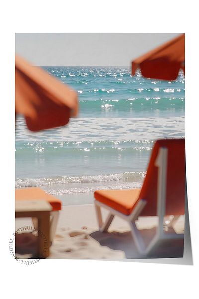 Postifull Frameless Wall Poster, Charming Seascape, Photo, Blue Color Poster, 2025 Summer Selection,