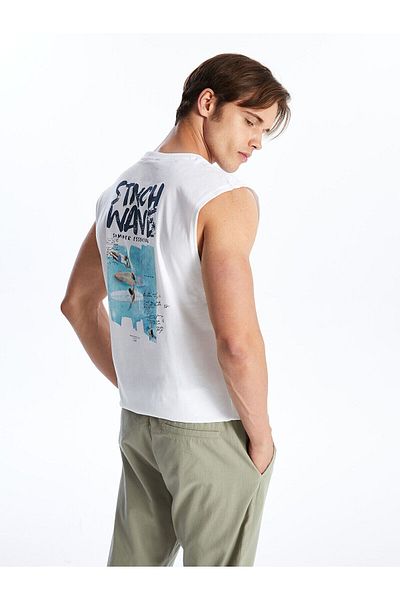 LC Waikiki Crew Neck Printed Men's Sleeveless T-Shirt