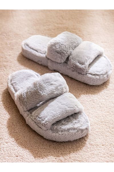 LC Waikiki Double Striped Women's Plush House Slippers