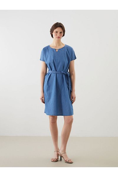 LC Waikiki Rochie mini din denim cu decolteu crew de sezon nou - S5JY15Z8
