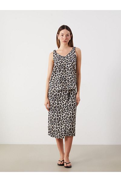 LC Waikiki New Season V-Neck Leopard Patterned Women's Blouse - S5K008Z8