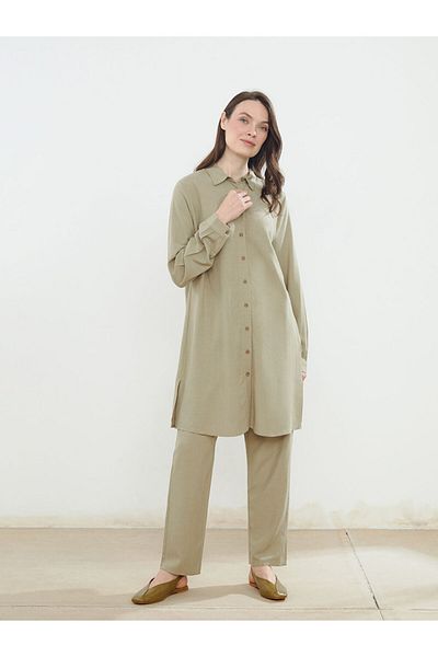 LC Waikiki Lcw Linen Blend Women's Shirt Tunic Fast Fashion