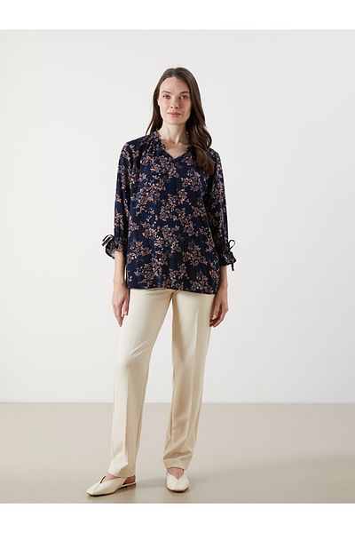 LC Waikiki V-Neck Floral Blouse
