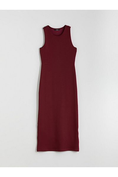 LC Waikiki Xside Burgundy Crew Neck Bodycon Dress