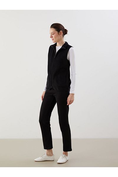 LC Waikiki Women's Polar Outdoor Vest with Stand Collar