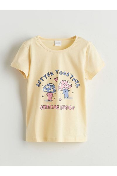 LC Waikiki Lcw Printed Girl's T-Shirt and Shorts 2-Pack Fast Fashion
