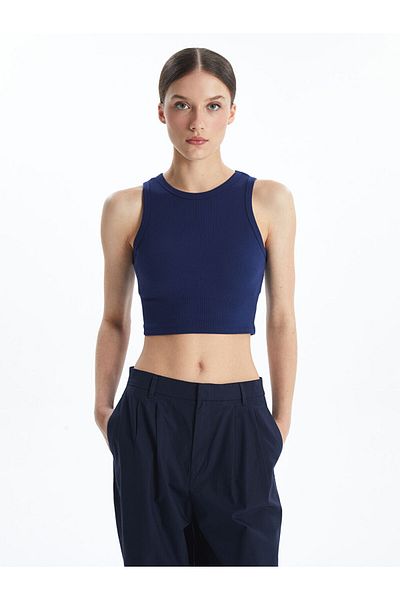 LC Waikiki Crew Neck Textured Women's Crop