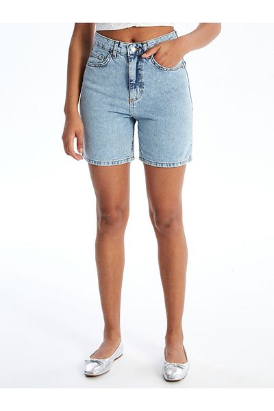 LC Waikiki Narrow Fit Ripped Detailed Women's Jean Shorts