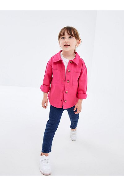 LC Waikiki Long Sleeve Basic Baby Girl Shirt Coat
