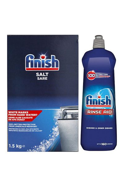 Finish Rinse Aid Package 800 ml and Dishwasher Salt 1.5 kg
