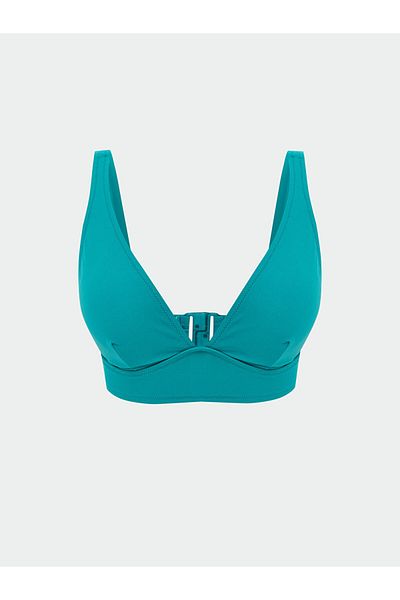 LC Waikiki Green Plain Removable Pad Women's Bikini Top
