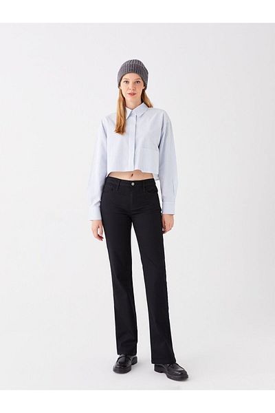 LC Waikiki Boot Leg Black Elastane Denim Trousers Bg09